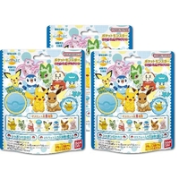 BANDAI Bath Ball with Toy 3Packs (75gx3)  Pokemon Figure Collection (random one)