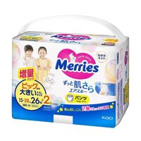 Merries Pants Bonus Pack Size XXL 28PK (XXL26+2) 15-28KG -NEW VERSION 