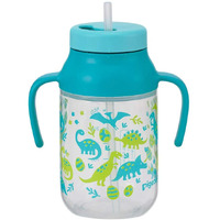 Pigeon Kurutto Dinosaur World Straw Bottle 330ml for Baby 9m+ (Blue) 便携防漏吸管杯