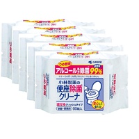 Kobayashi Toilet Seat Cleaning Wipes Anti-Bacterial Sterilization Flushable 5 Packs 250 Sheets (5x50)