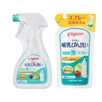 Pigeon Baby Bottle & Vegetable Fruit Wash Foaming Liquid 270ml + Refill 250ml  (Spray Type Cleanser)