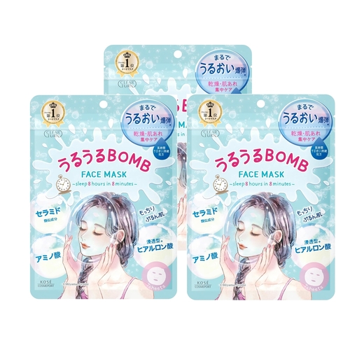 KOSE Clear Turn Moisturizing Bomb Mask 3 Packs 21 Sheets (7x3)