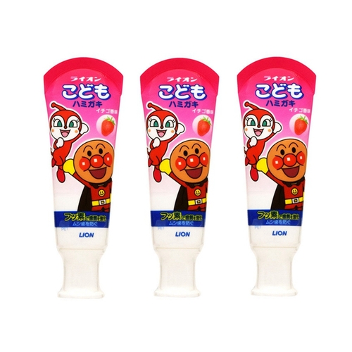 Lion Anpanman Kids Swallowable Toothpaste 3 Packs 120g (40g x 3) Strawberry