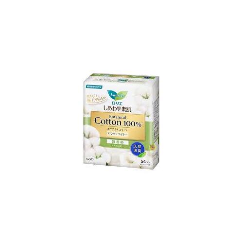 Laurier Happy Bare Skin Botanical 100% Cotton Natural Deodorant (Unscented) Panty Liners 54pcs 