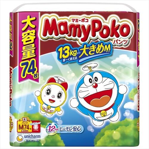 Mamypoko Pants Giant Pack Size M 74PK (6-13KG) -Doraemon 哆啦A夢拉拉裤