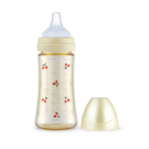 Grosmimi Cherrish Edition PPSU Feeding Bottle 300ml (3m+)- Pure Gold 樱桃奶瓶