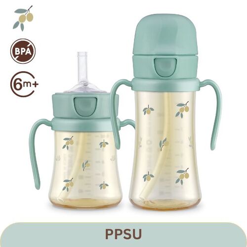 Grosmimi Olive Edition PPSU Straw Cup 200ml/300ml (6M+) Pistachio-开心果系列